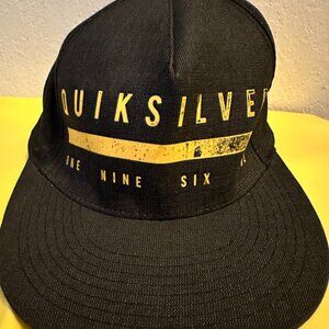 NWOT Quiksilver One Nine Six Nine Charcoal Gray Black Snapback Hat